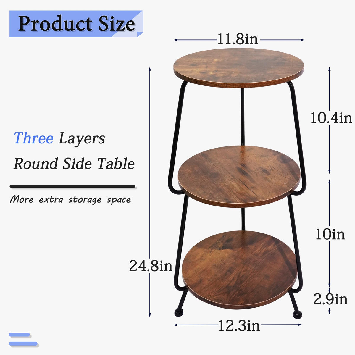 Round 3-Tier Wood Coffee Table A227537