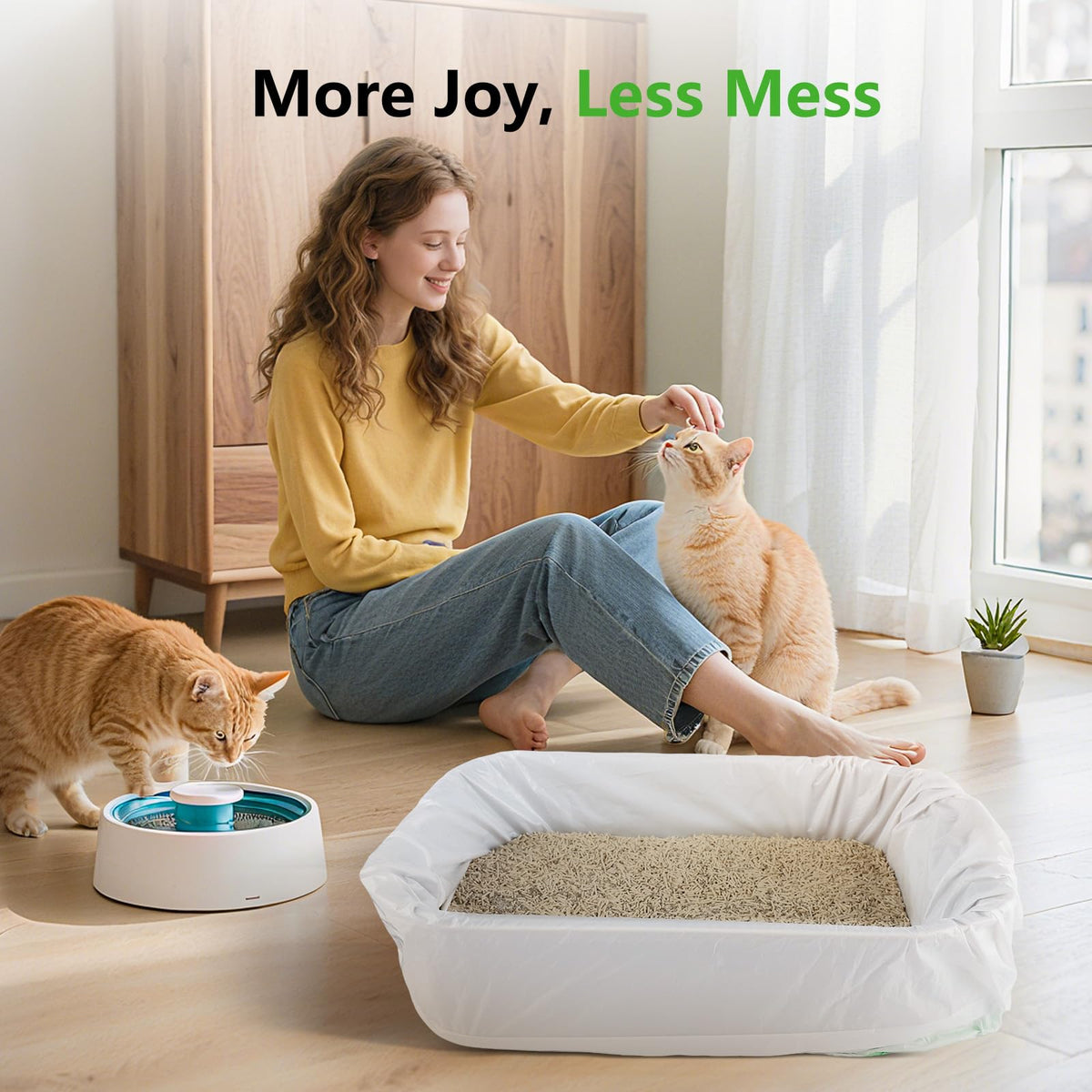 40 Count Cat Litter Box Liners with Drawstring I1268
