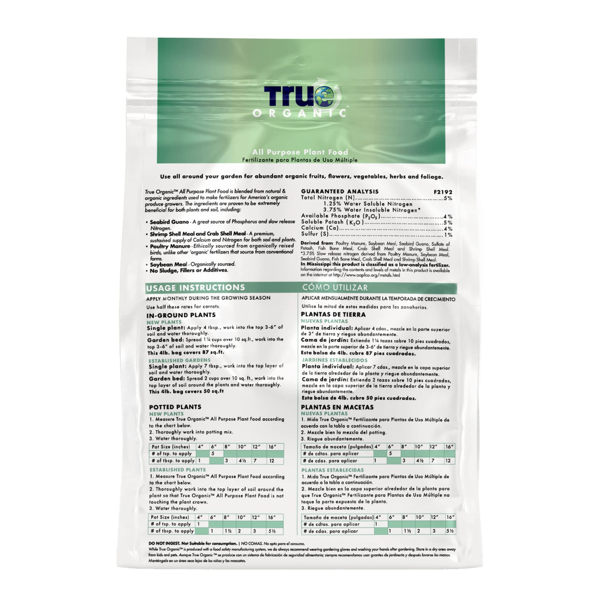 Organic All Purpose Plant Food 8lb Bag M404