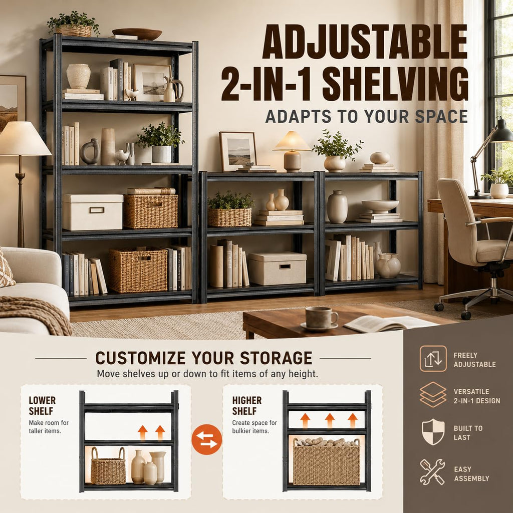 Heavy Duty Wood 5 Tier Bookshelf H736679