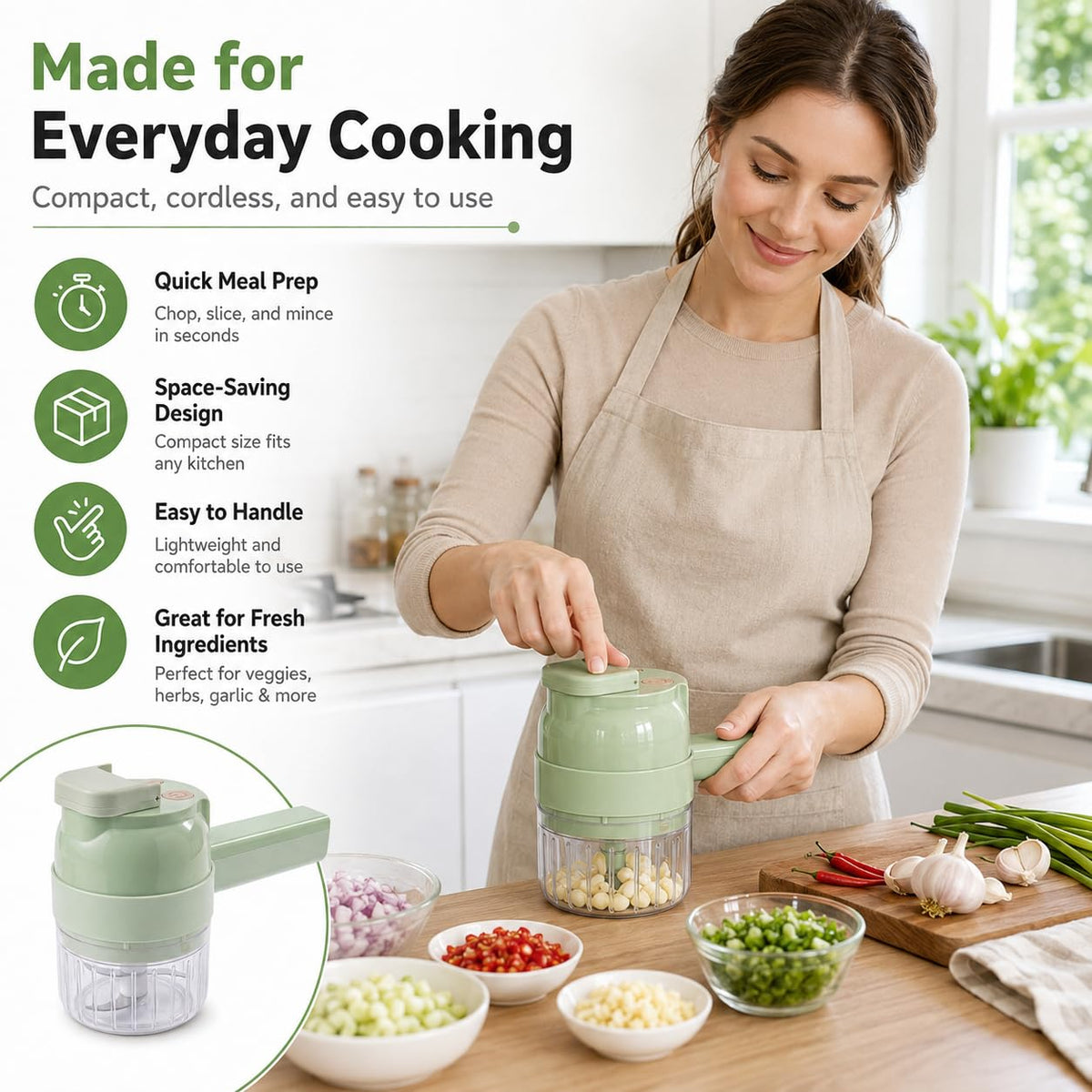 Handheld Electric Vegetable Cutter Set E741436