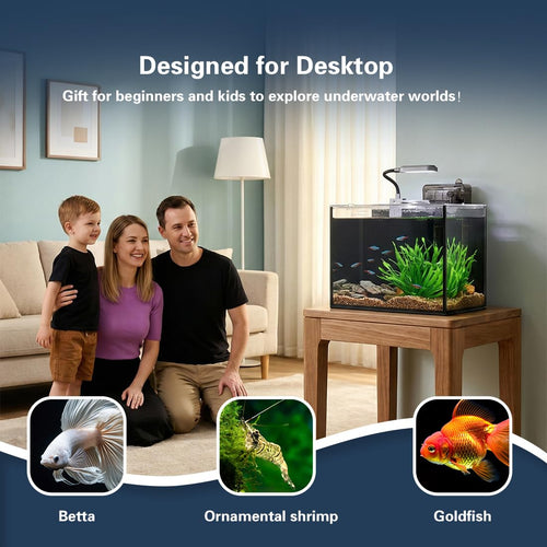 1.8 Gallon Fish Tank with Light Filter Lid K454