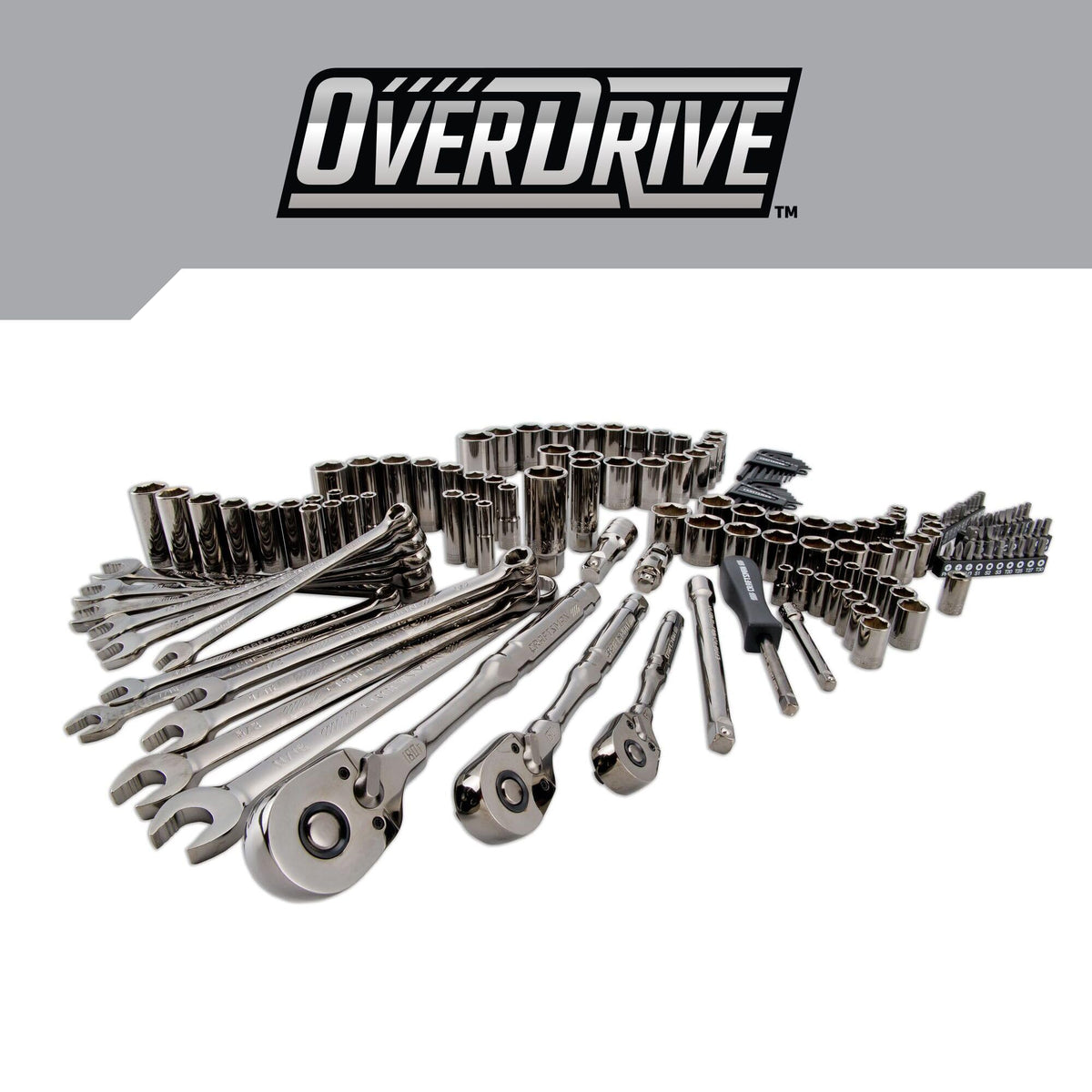 154-Piece Gunmetal Chrome Mechanics Tool Set with Hard Case R99908