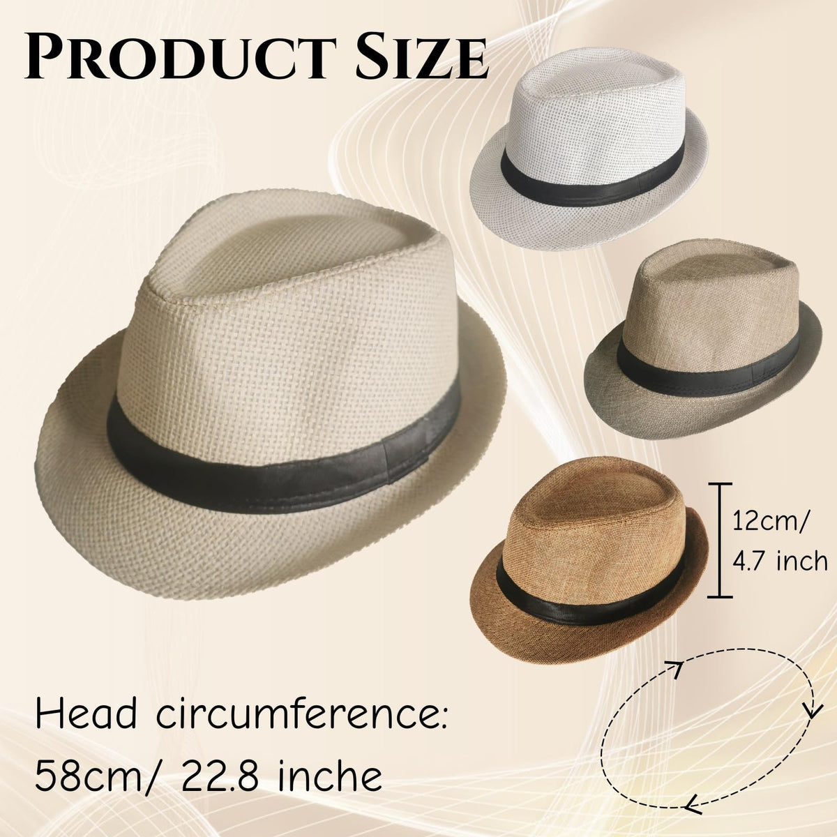 Panama Hats Short Brim 58cm N391