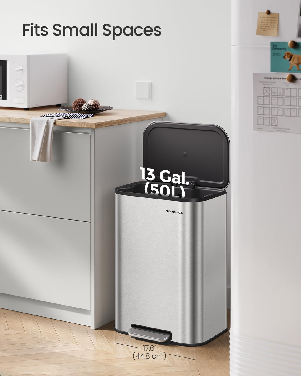 13 Gallon Stainless Steel Soft Close Trash Can R4330