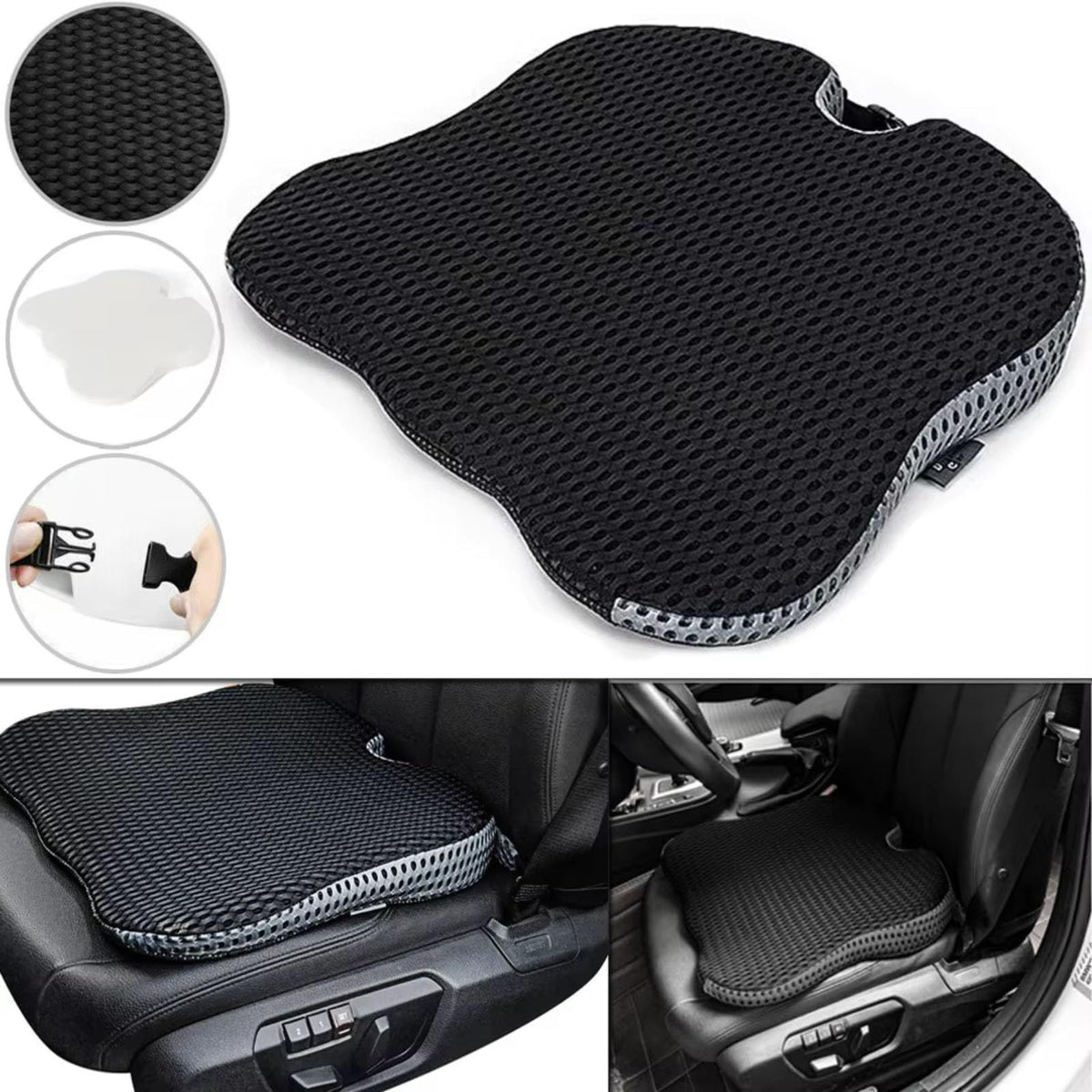Black Memory Foam Car Seat Booster Cushion I954