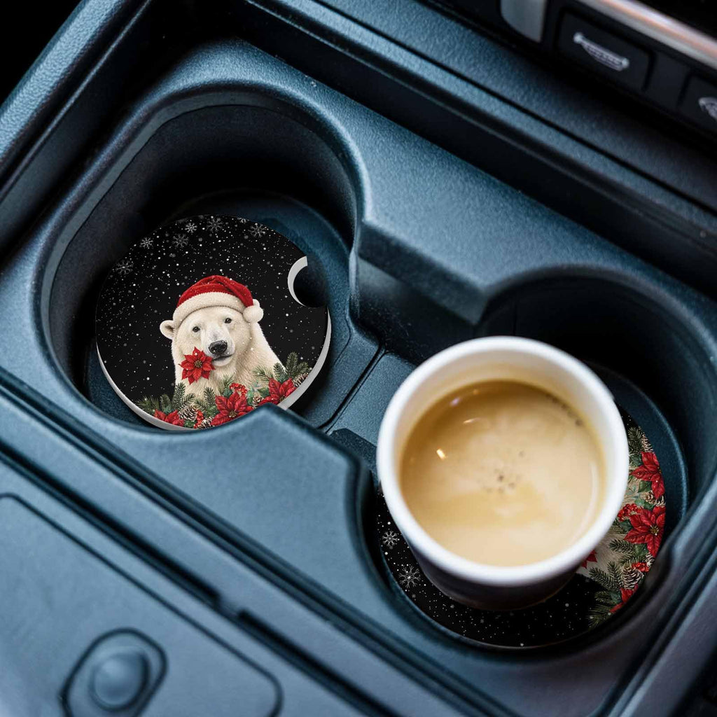 Absorbent Ceramic Stone Car Coasters Set of 2 V678412