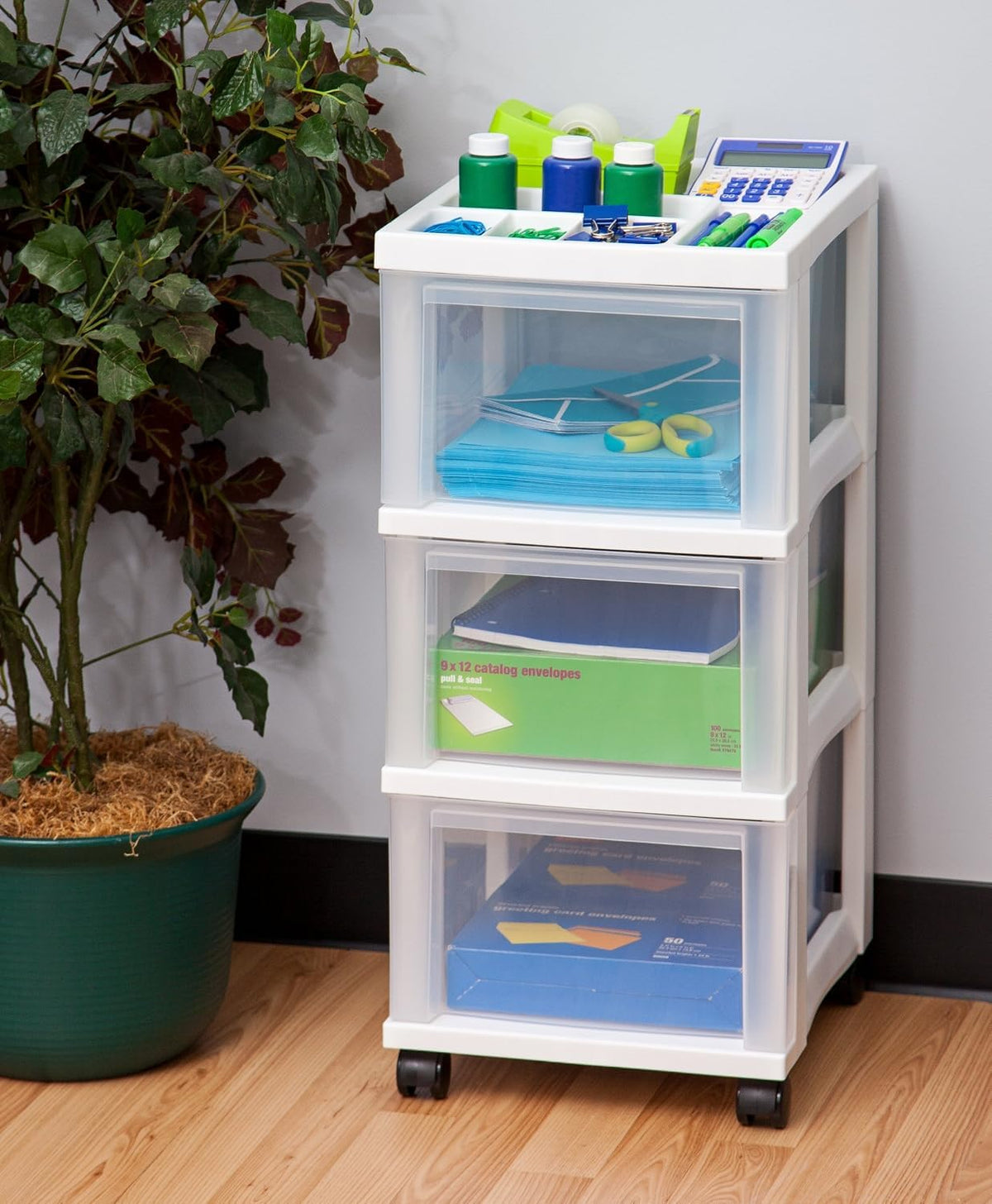 3 Drawer Rolling Storage Cart Q937559