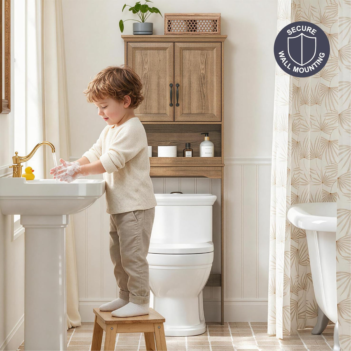 Over the Toilet Storage Cabinet with Doors H56145