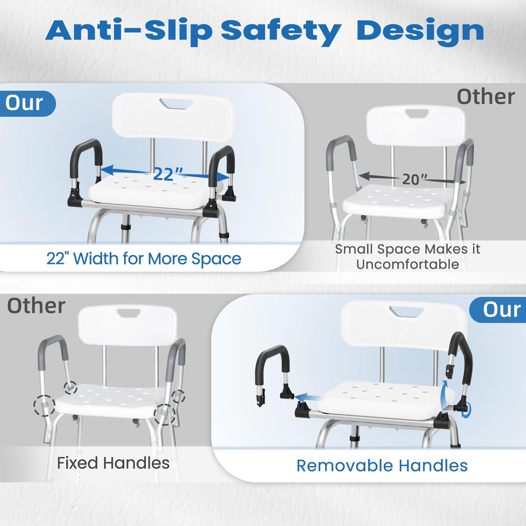 360° Rotating Adjustable Padded Shower Chair L68359