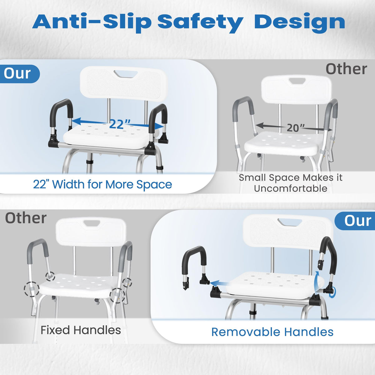 360° Rotating Adjustable Padded Shower Chair L68359