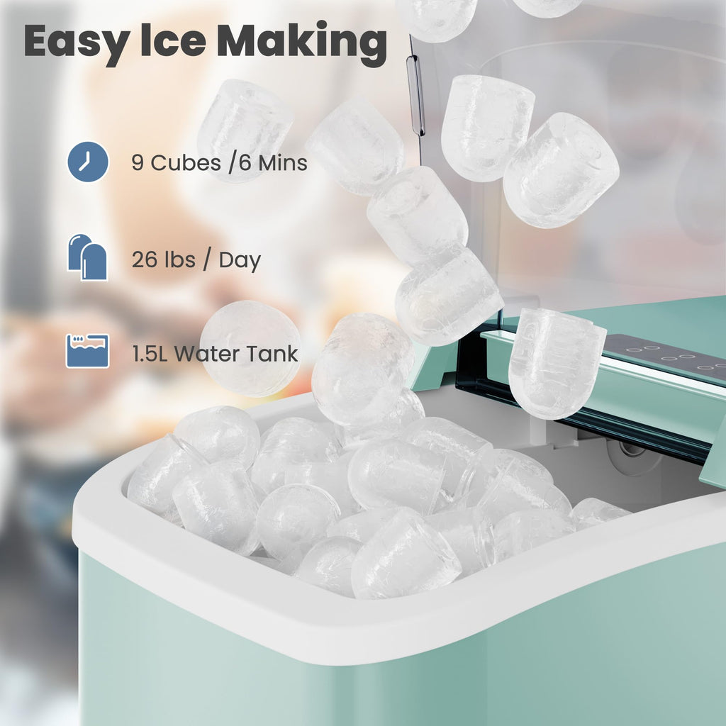 Green Portable Countertop Ice Maker Y34581