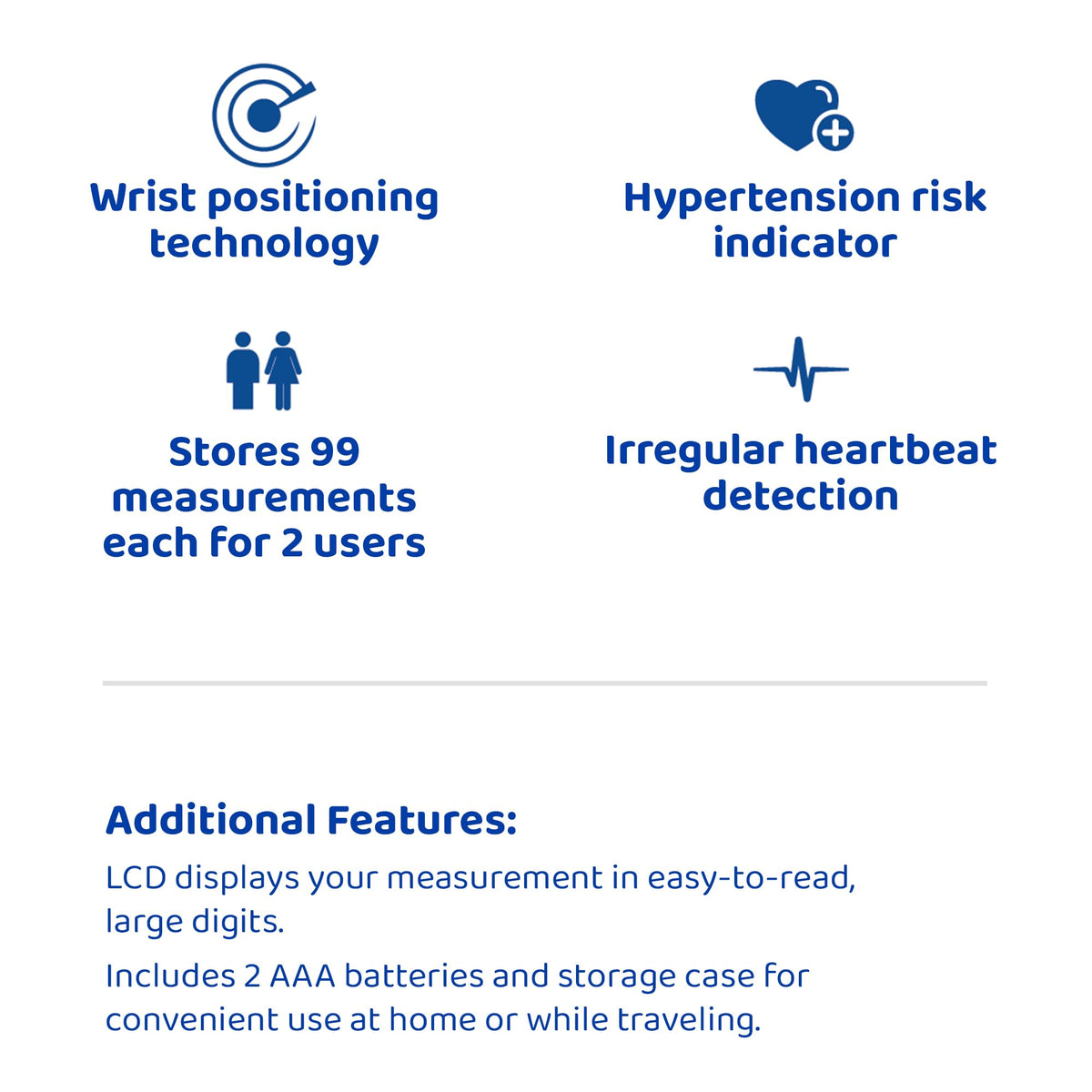 Wrist Blood Pressure Monitor, 2 Users, 198 Measurements J8444