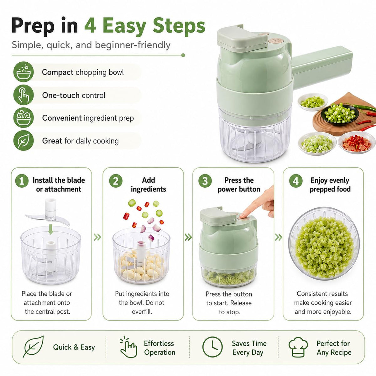 Handheld Electric Vegetable Cutter Set E741436