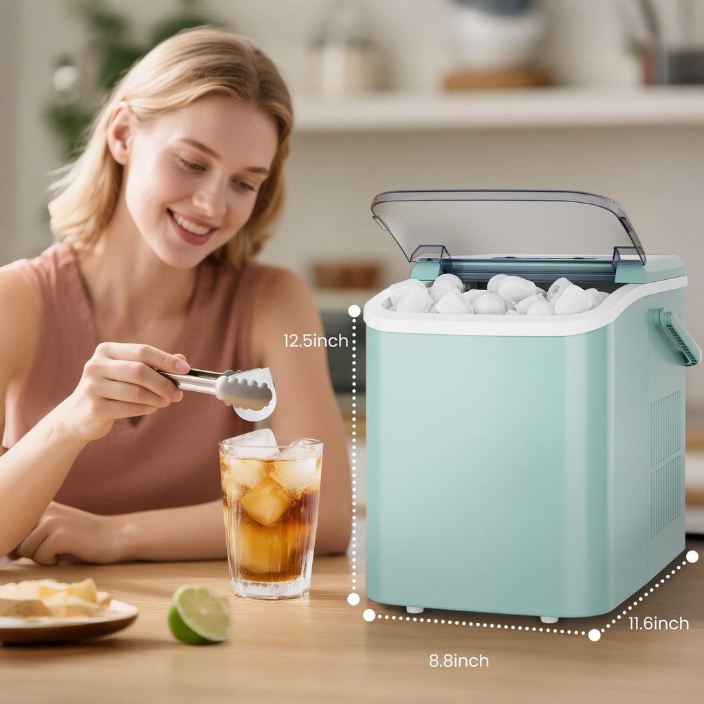 Green Portable Countertop Ice Maker Y34581