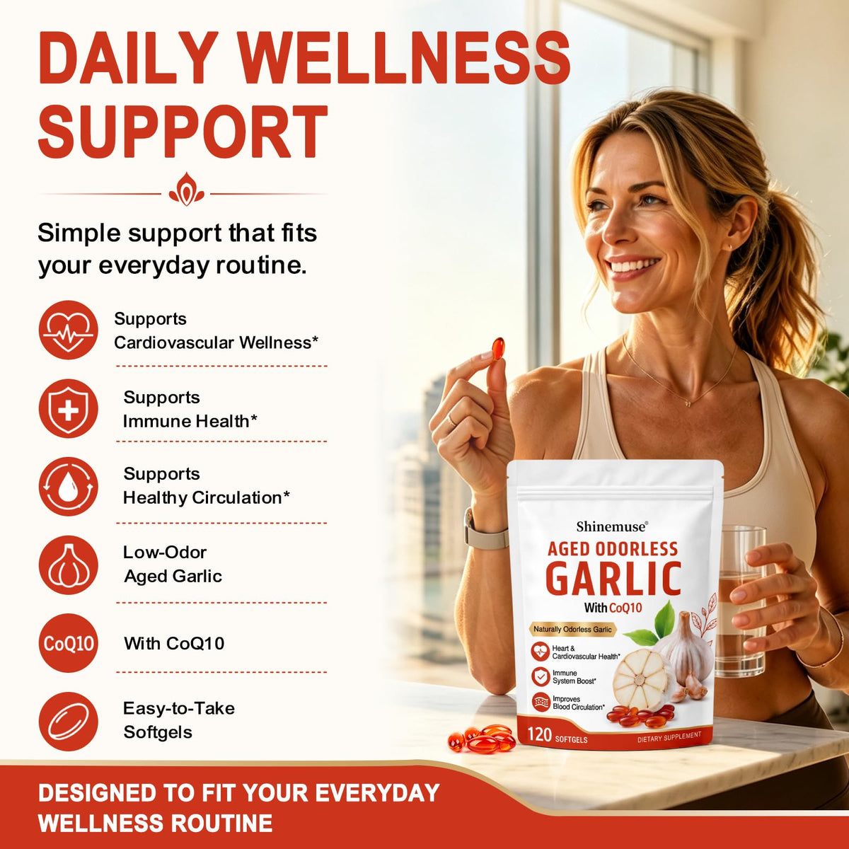 Aged Garlic Extract Softgels 1200mg with CoQ10 H57347