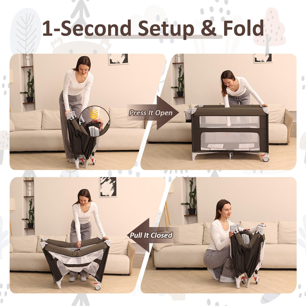 5-in-1 Baby Bassinet Bedside Sleeper J81617
