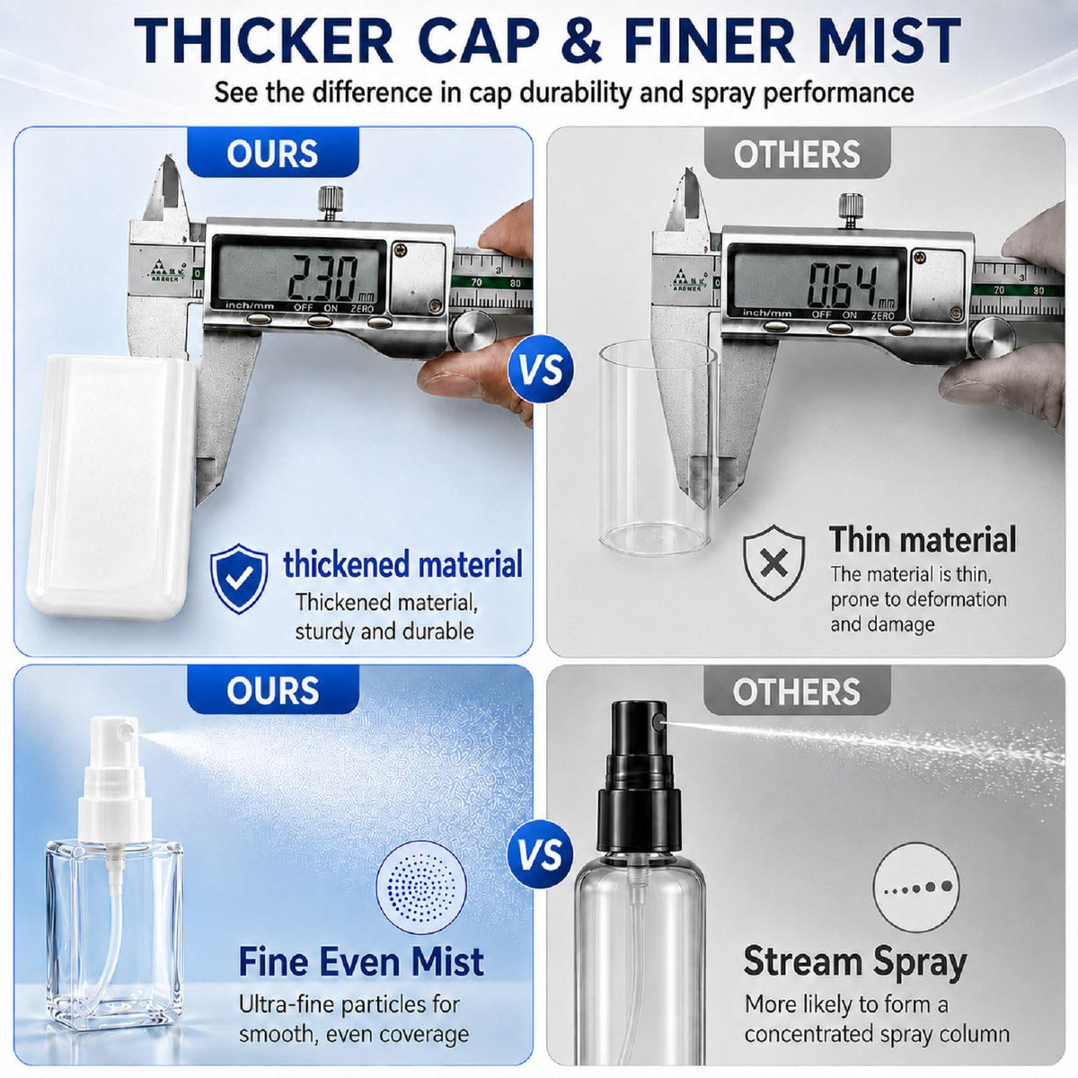 2 Pack 2.7oz Fine Mist Spray Bottles U342