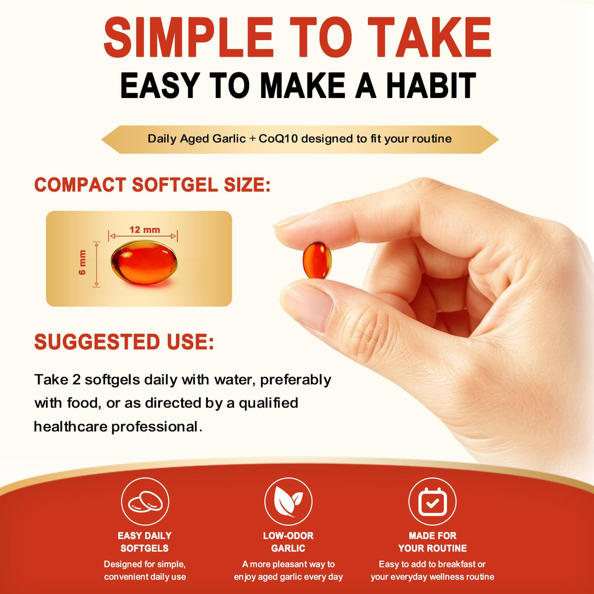 Aged Garlic Extract Softgels 1200mg with CoQ10 H57347