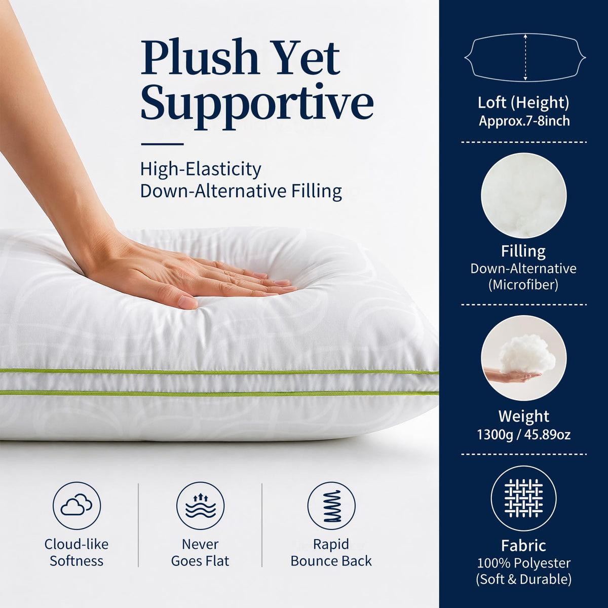 King Size Down Alternative Bed Pillows Set of 2 W961783