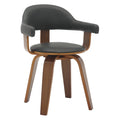 Black Leather Upholstered Swivel Dining Chair with Armrests O9136