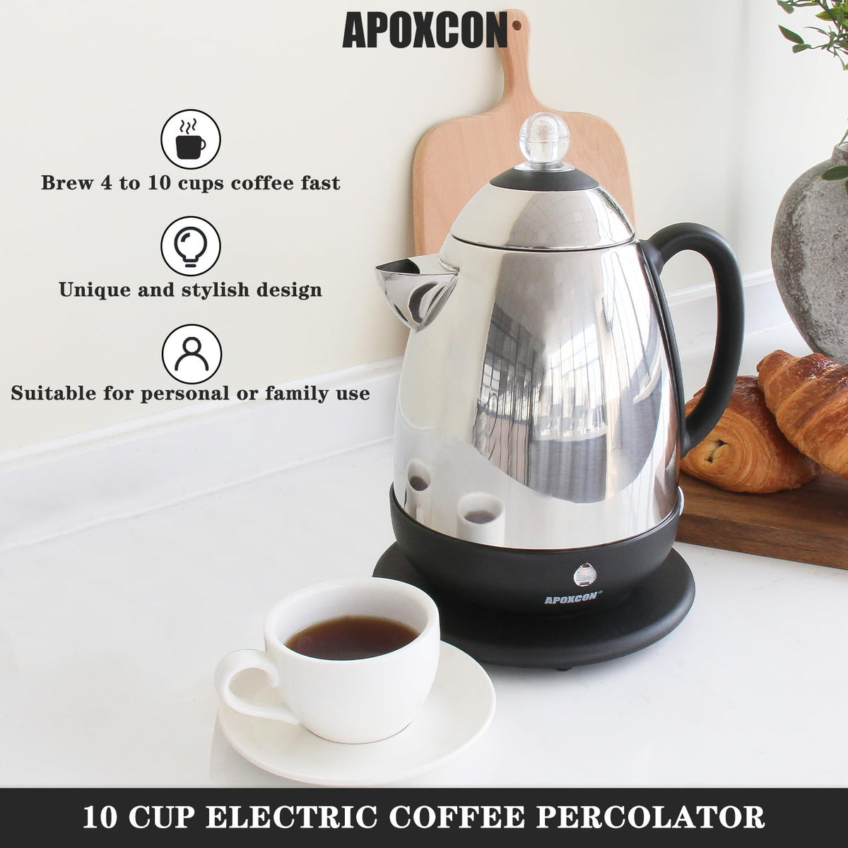 Electric Stainless Steel Coffee Percolator 10 Cup R514027