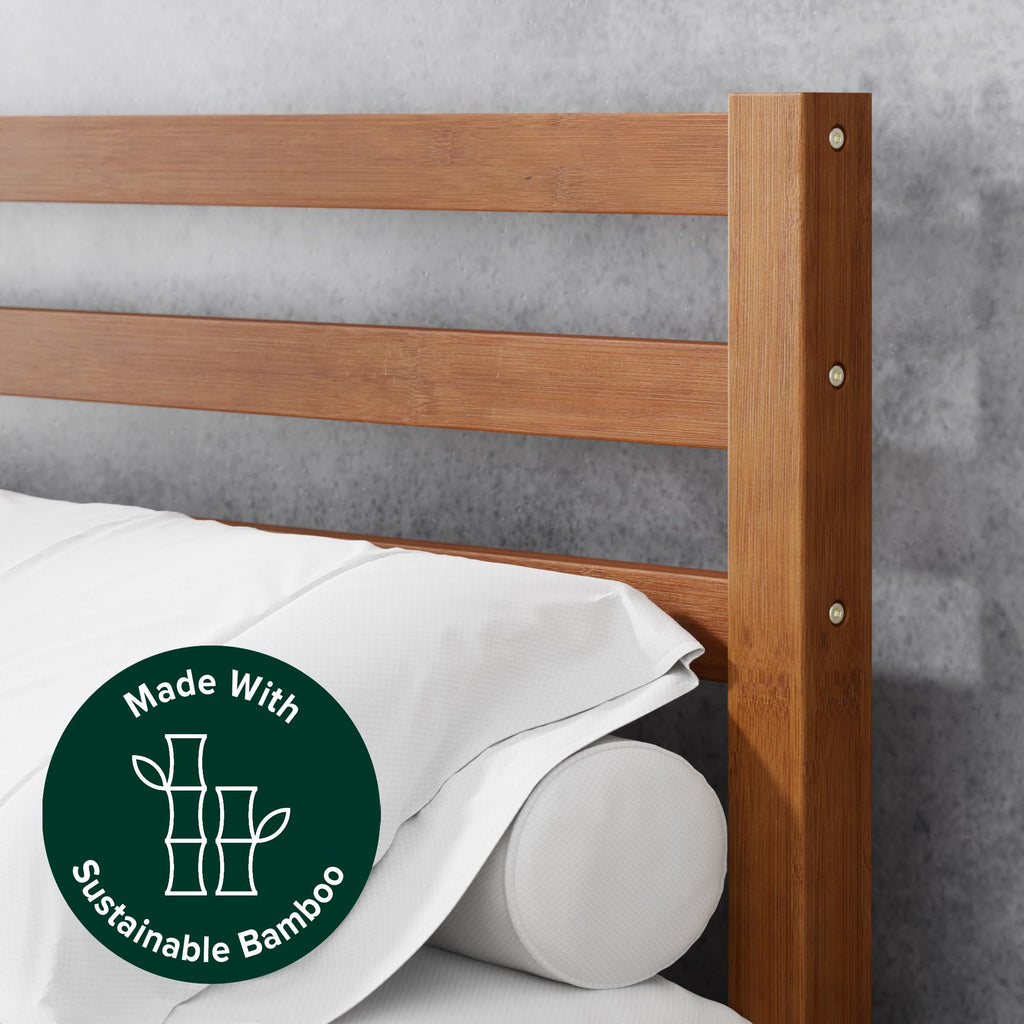 Twin Bamboo Platform Bed Frame with Headboard L178986
