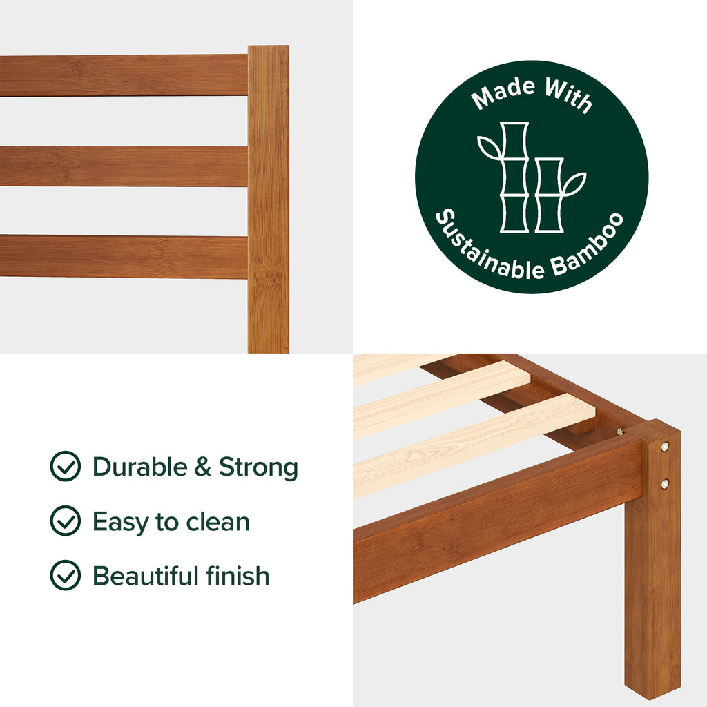 Twin Bamboo Platform Bed Frame with Headboard L178986
