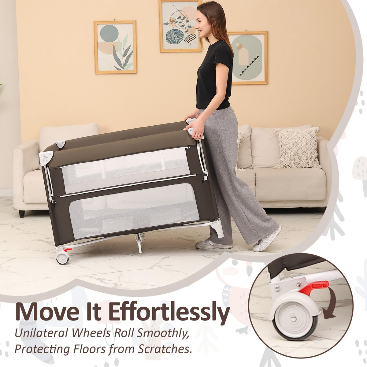 5-in-1 Baby Bassinet Bedside Sleeper J81617