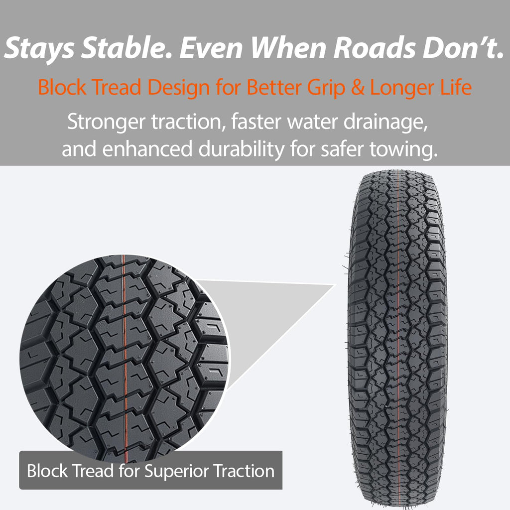 Set of 2 ST205/75D15 Trailer Tires Q3911
