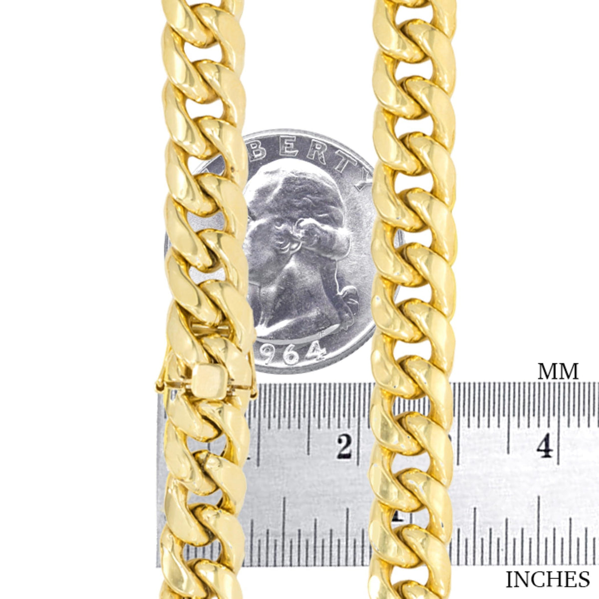 14k Yellow Gold Cuban Link Chain Necklace O374