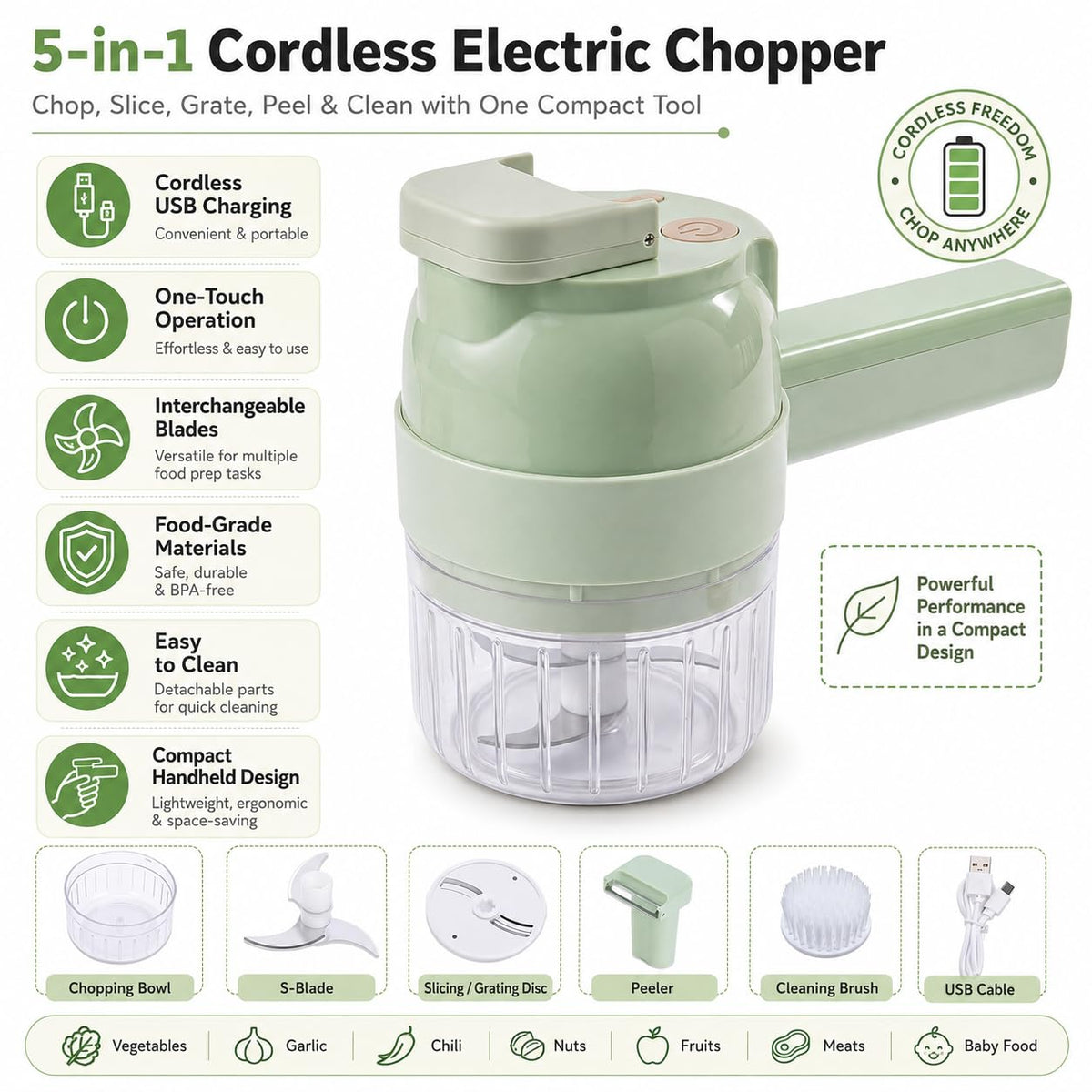Handheld Electric Vegetable Cutter Set E741436