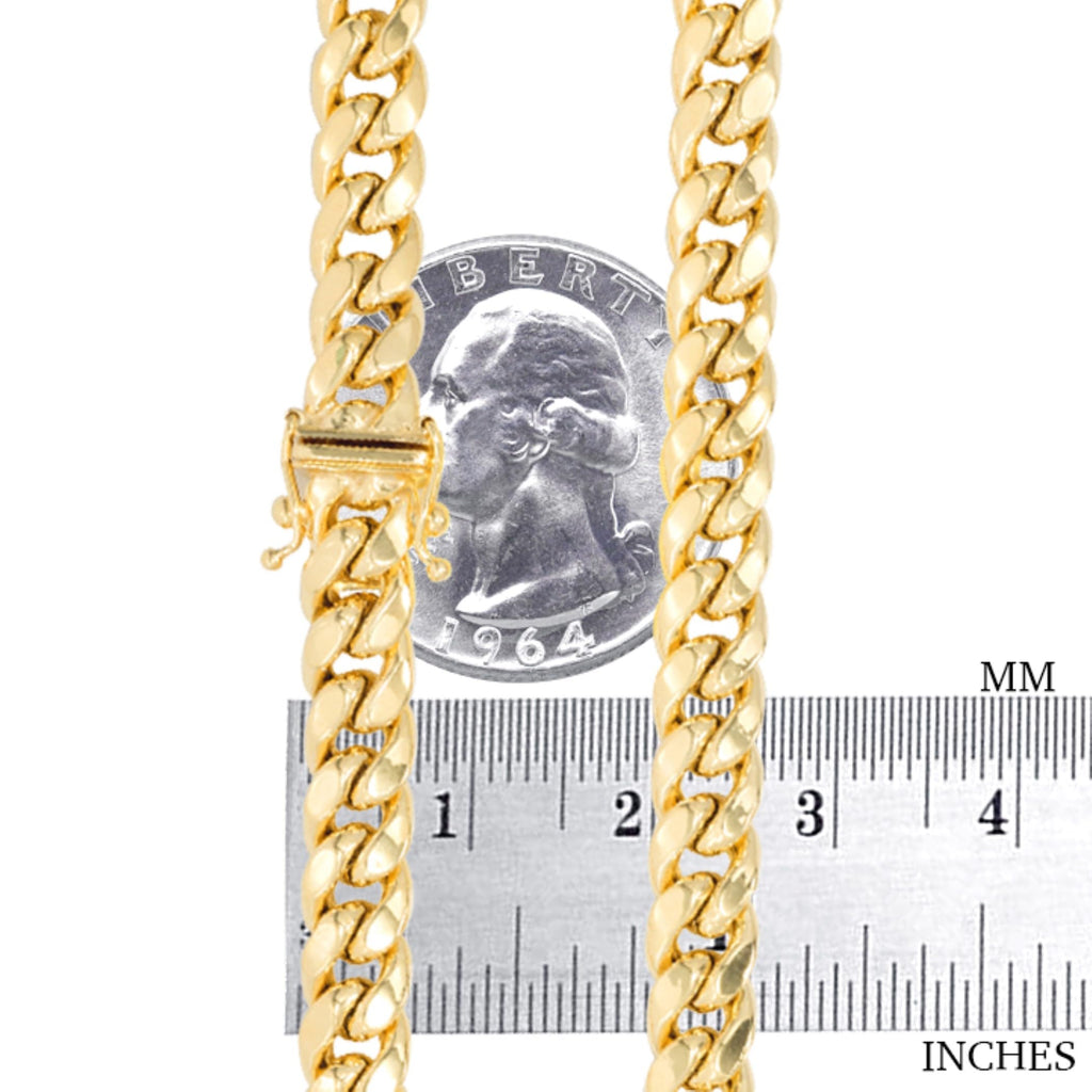 18k Yellow Gold Cuban Link Chain Necklace L192