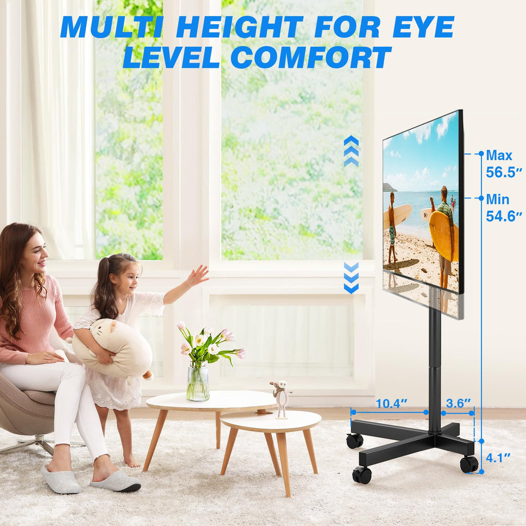 Mobile TV Cart Rolling TV Stand for 23-65 Inch Screens D856293