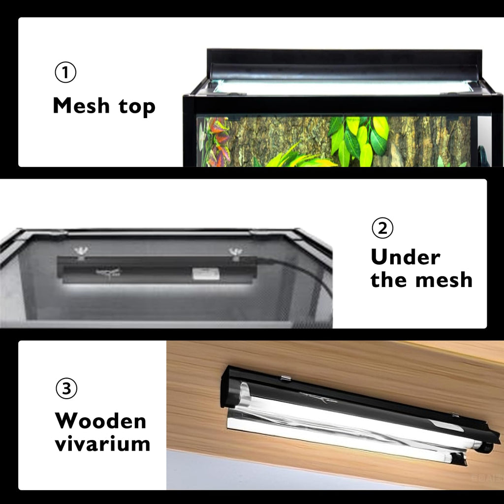 15W T5 HO UVB Terrarium Hood with Detachable Curved Reflector X9179