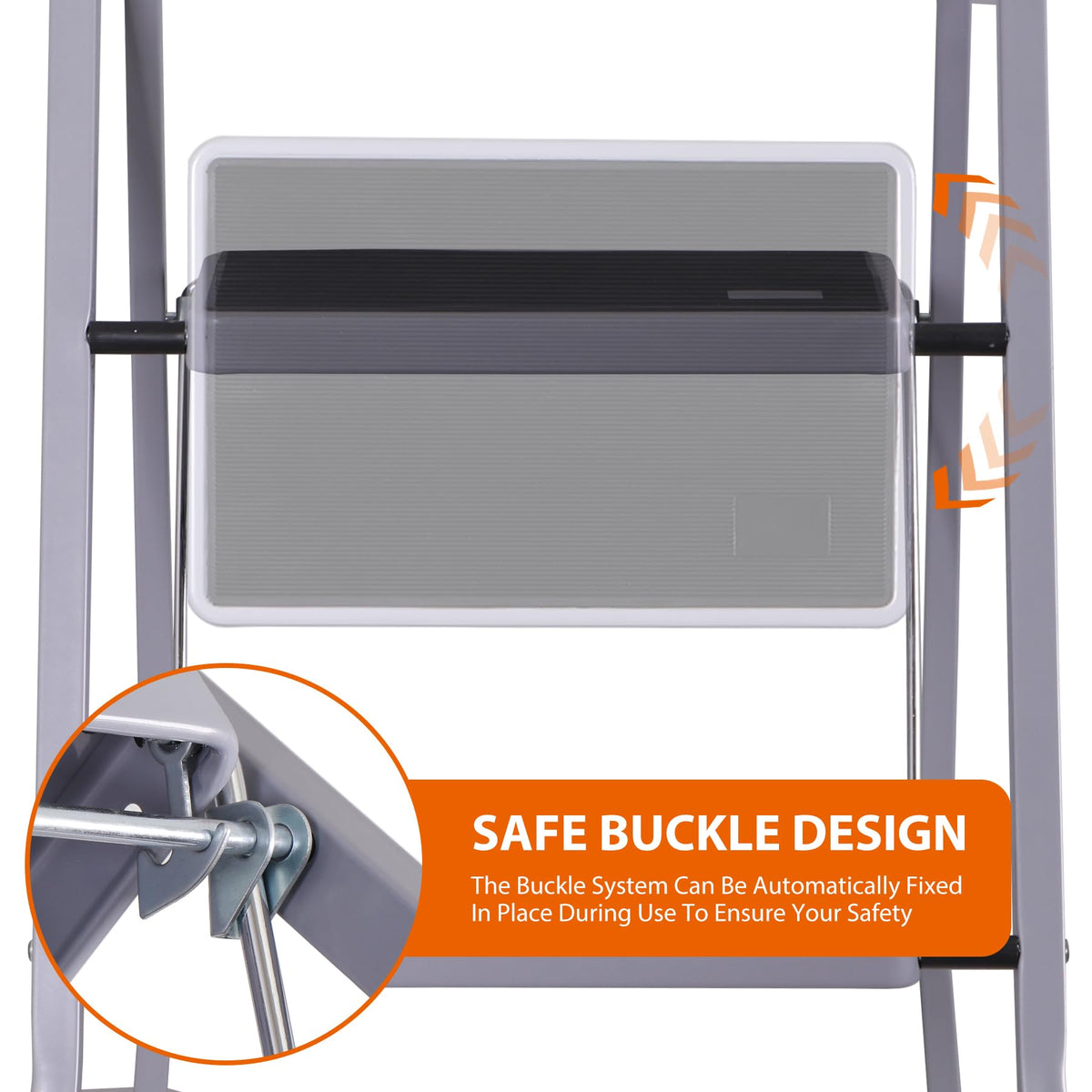 2 Step Folding Steel Step Stool with Handgrip S7936