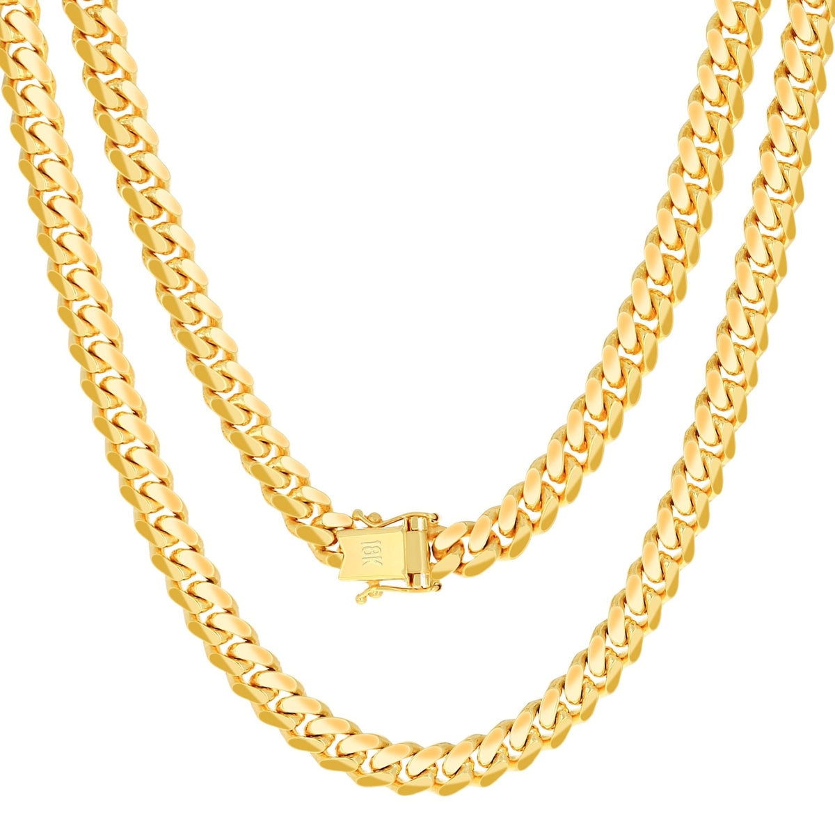 18k Yellow Gold Cuban Link Chain Necklace L192