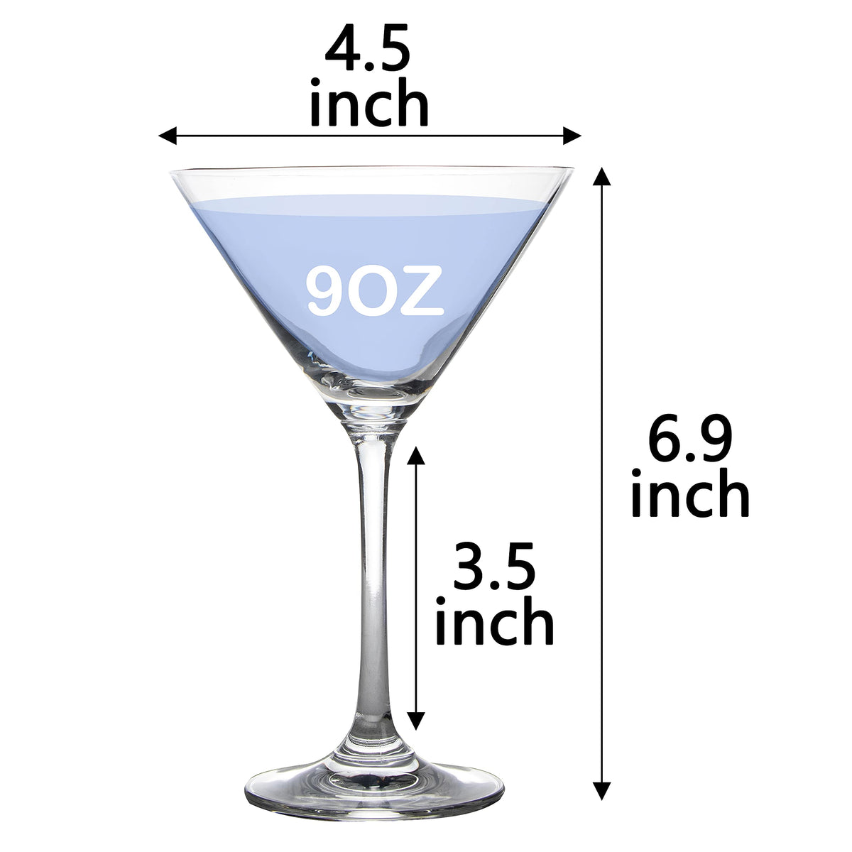 Clear 9 Ounce Set of 4 Martini Cocktail Glasses P510