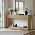 59'' Oak Console Table with Drawers E931