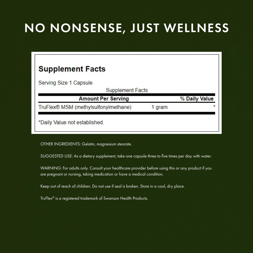 MSM Joint Health Supplement, 1000 mg, 240 Capsules S681325