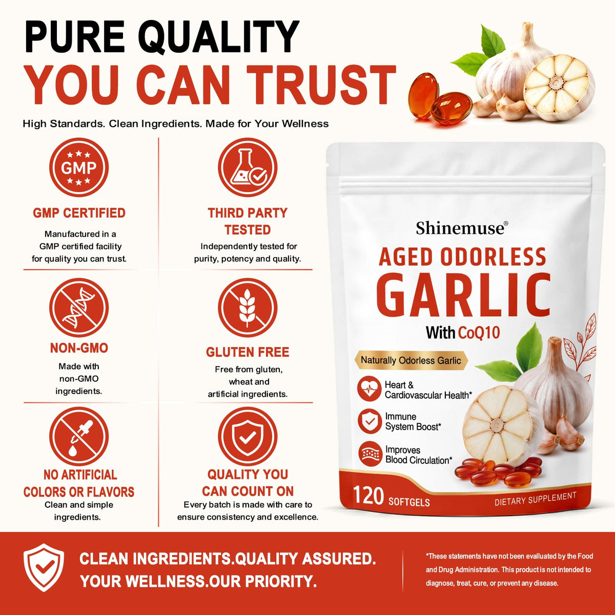 Aged Garlic Extract Softgels 1200mg with CoQ10 H57347