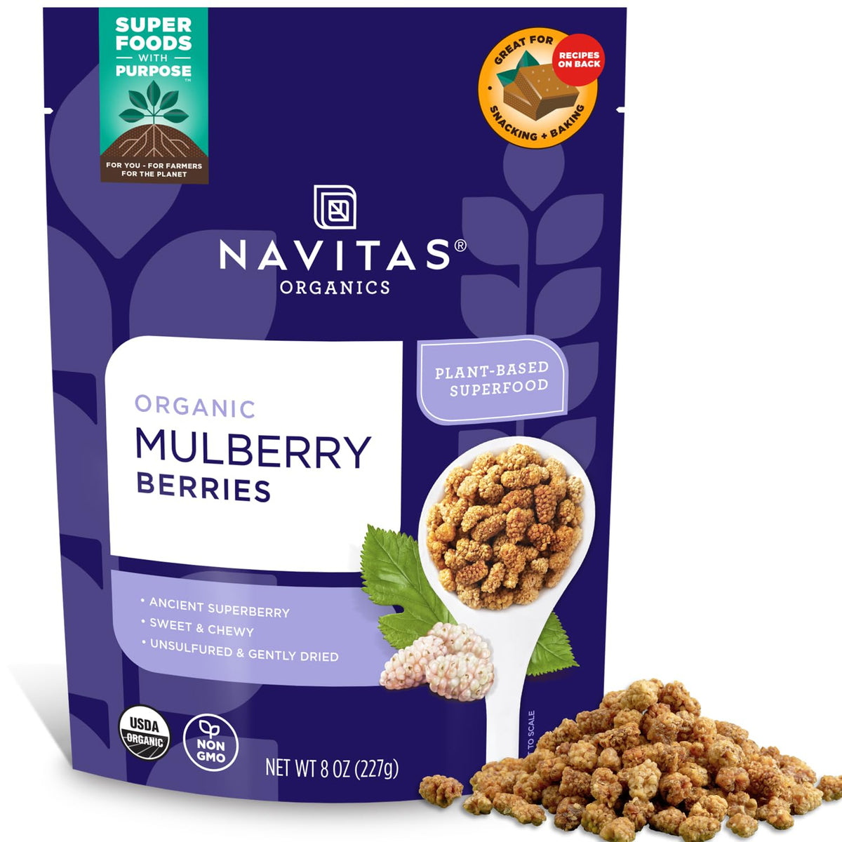 Sun Dried White Turkish Mulberries 8oz H108