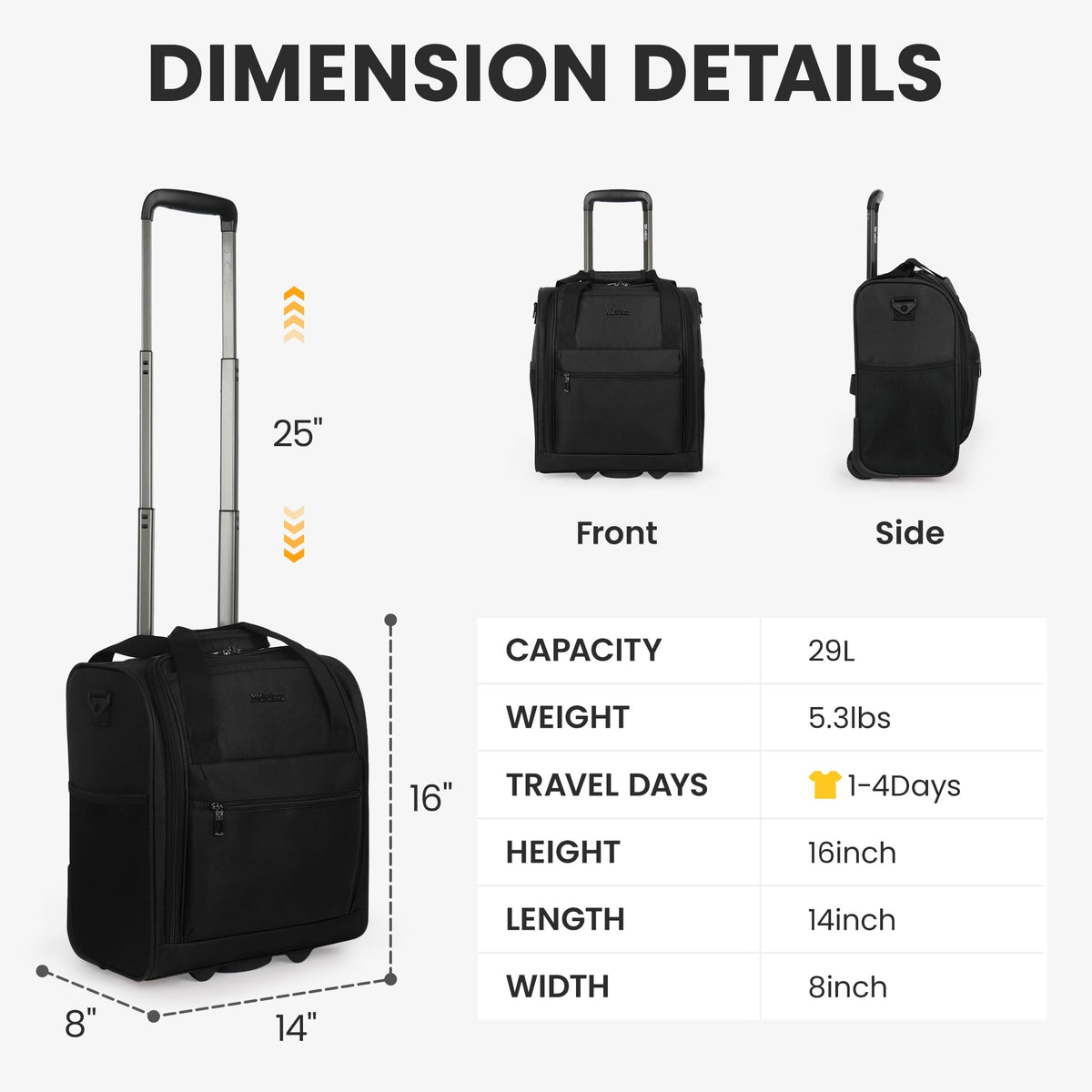 16" Softside Carry-On Luggage Y8858