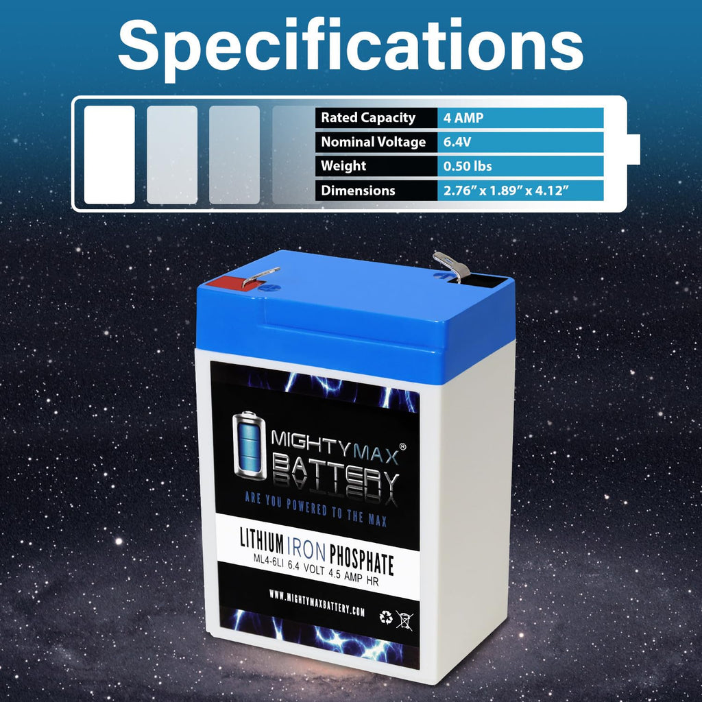 6V 4.5AH Lithium Replacement Battery R3126