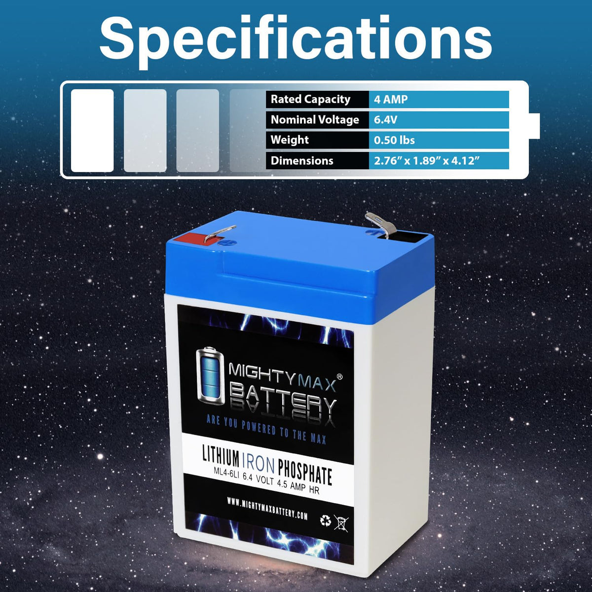 6V 4.5AH Lithium Replacement Battery R3126