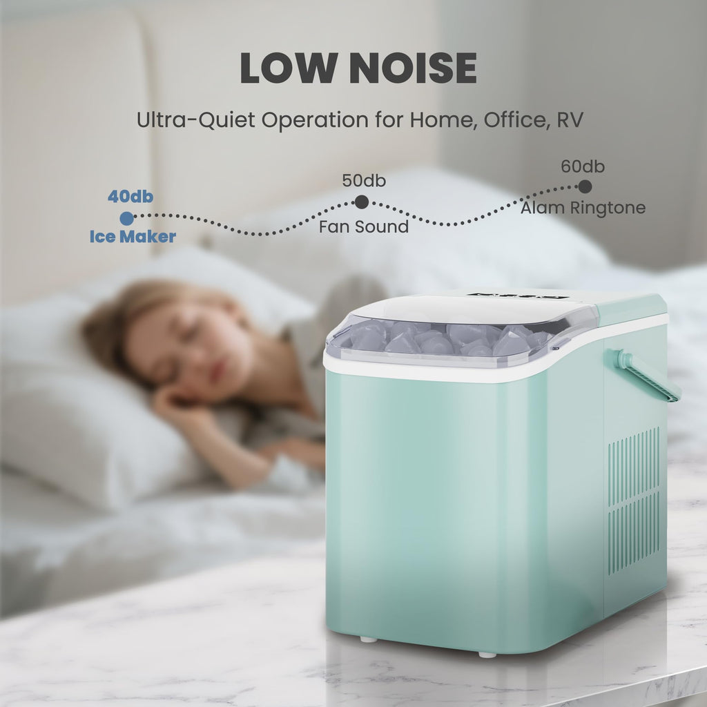 Green Portable Countertop Ice Maker Y34581