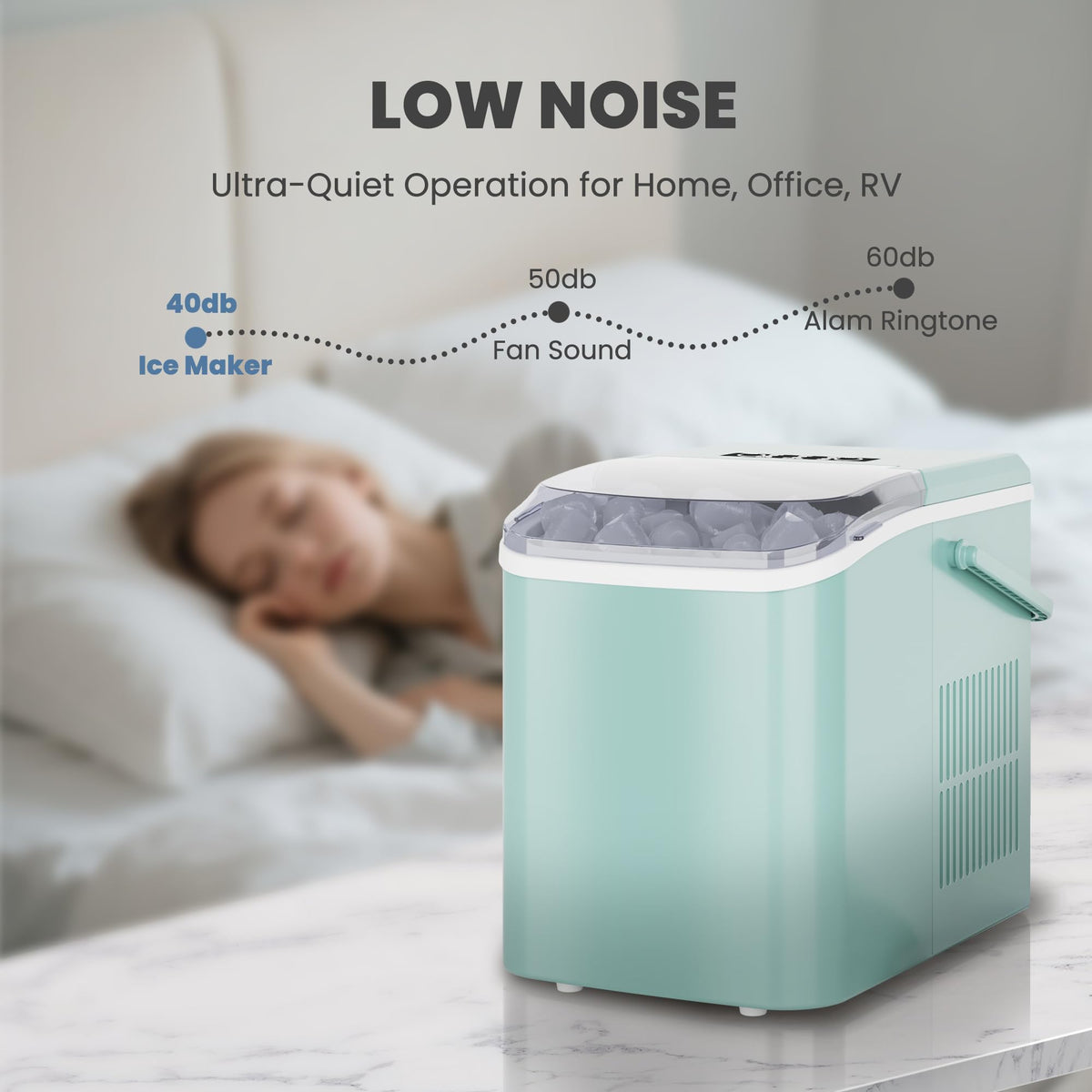 Green Portable Countertop Ice Maker Y34581