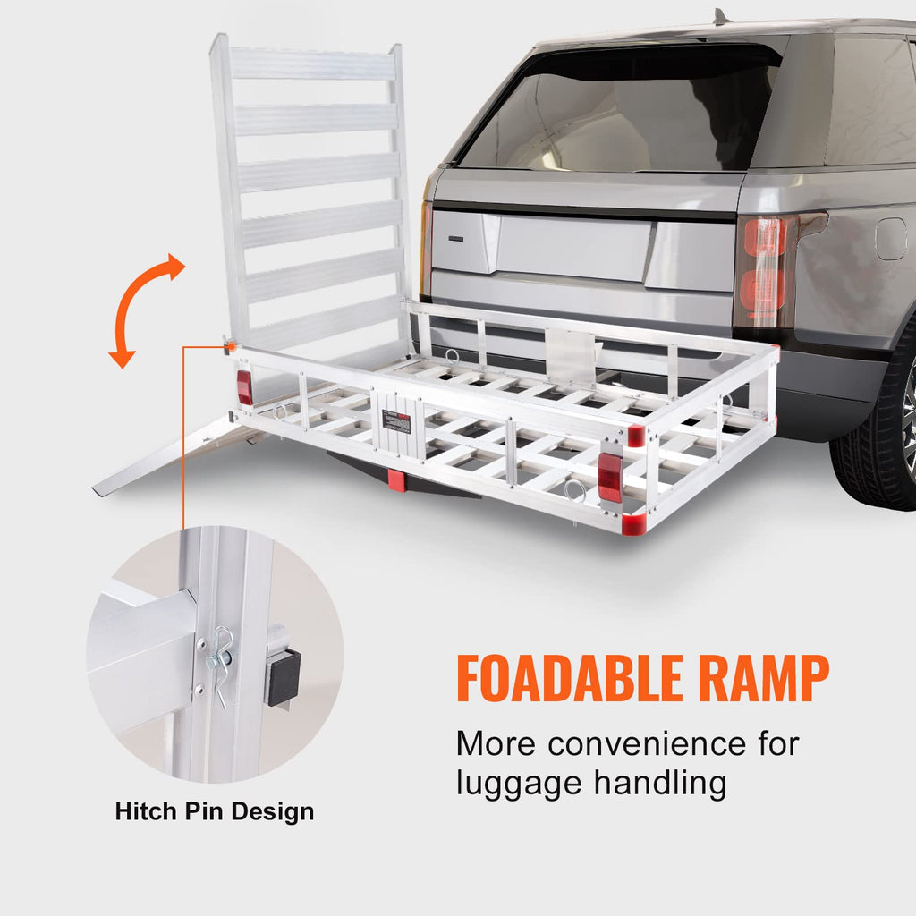 Hitch Cargo Carrier with Folding Ramp C6417