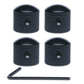 4 Pcs Metal Dome Tone Guitar Control Knobs with Allen Keys Screws Set Black R38341