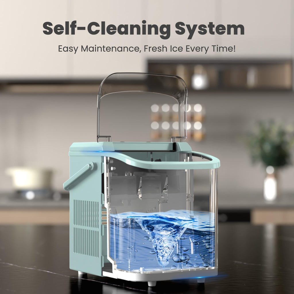 Green Portable Countertop Ice Maker Y34581